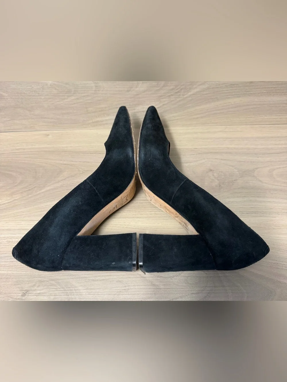 Marc Fisher LTD Women's Black Suede Heels Pointed Toe Size 7.5